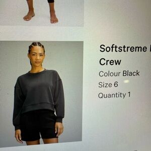 Lululemon softstreme perfectly oversized cropped  Black Crew Sweatshirt